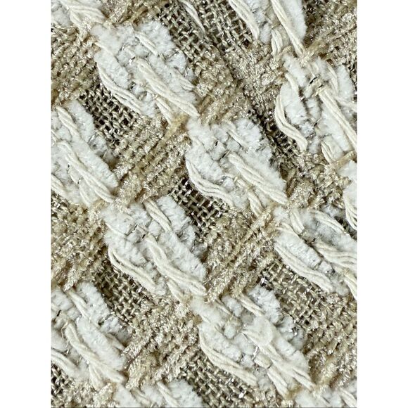 Chico’s Ecru Silver Tonal Tweed Long Sleeve Jacket Shrug size 2/Large 12 - Picture 9 of 10